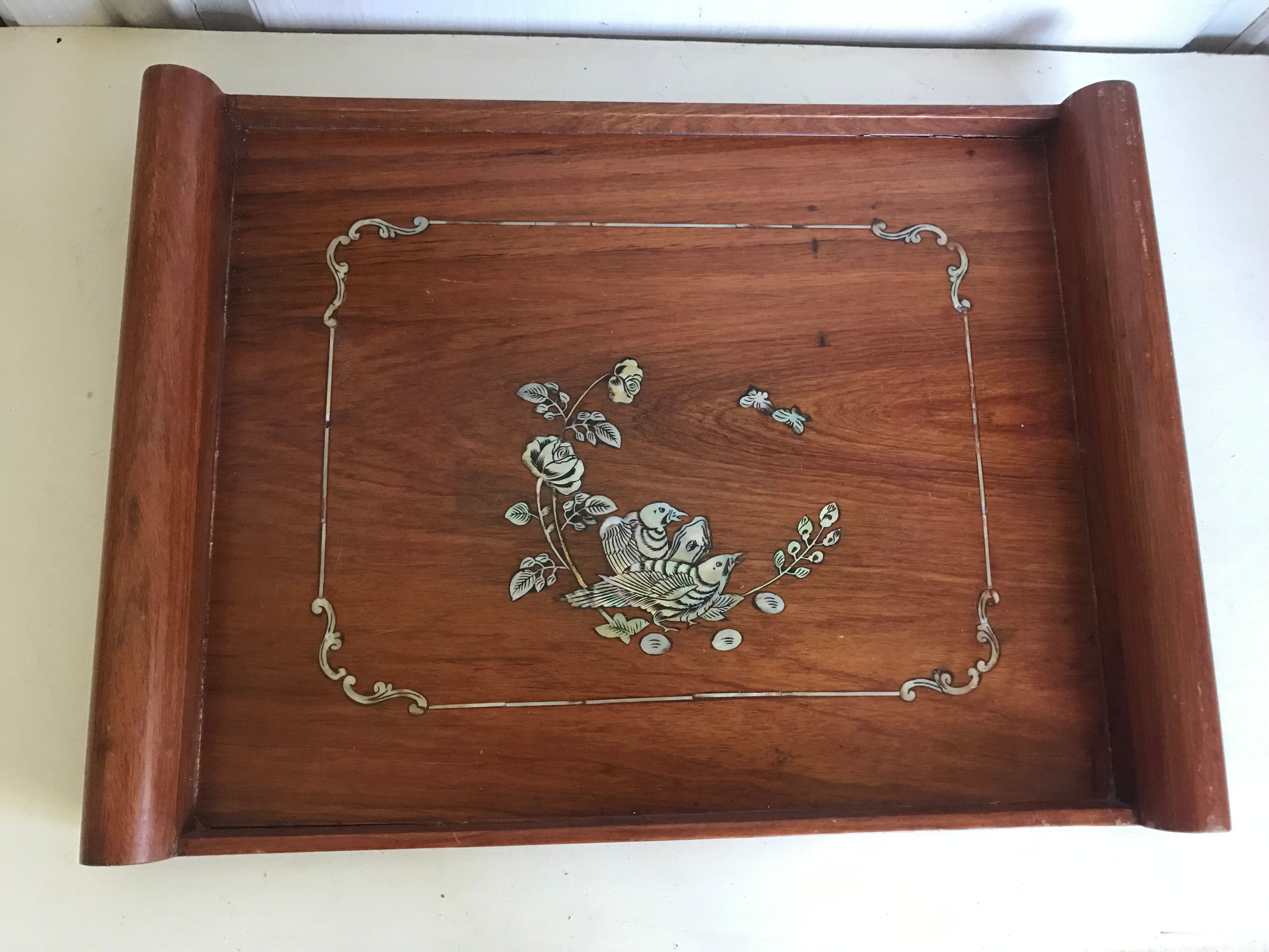 Wood and mother-of-pearl top