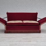 1970s, Danish "Spanish" sofa, original condition, furniture velour, ash wood legs.