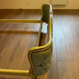 Upholstered bed Louis XVI blue style