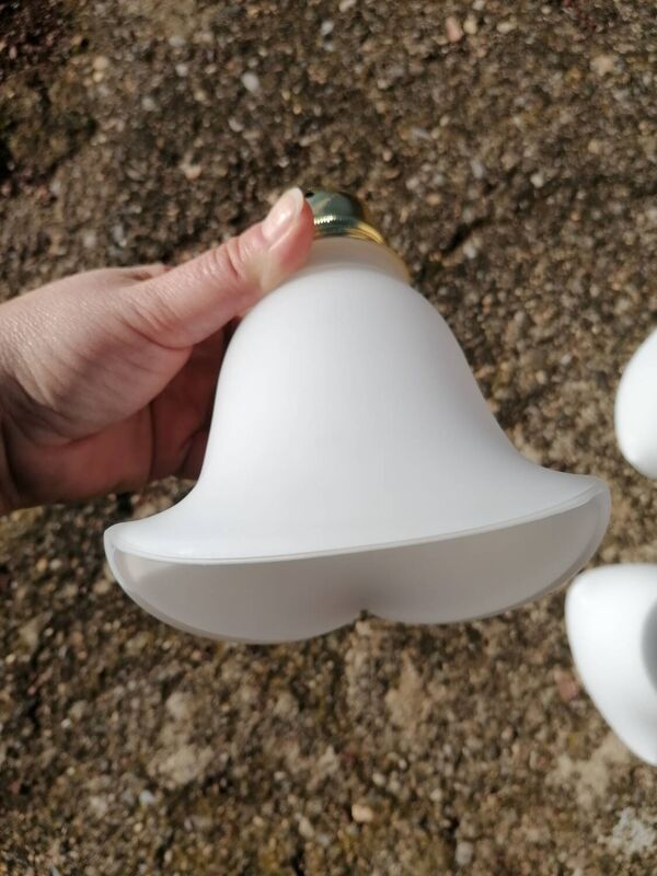 Lot de 3 tulipes baladeuses suspensions vintage en verre