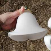 Lot de 3 tulipes baladeuses suspensions vintage en verre