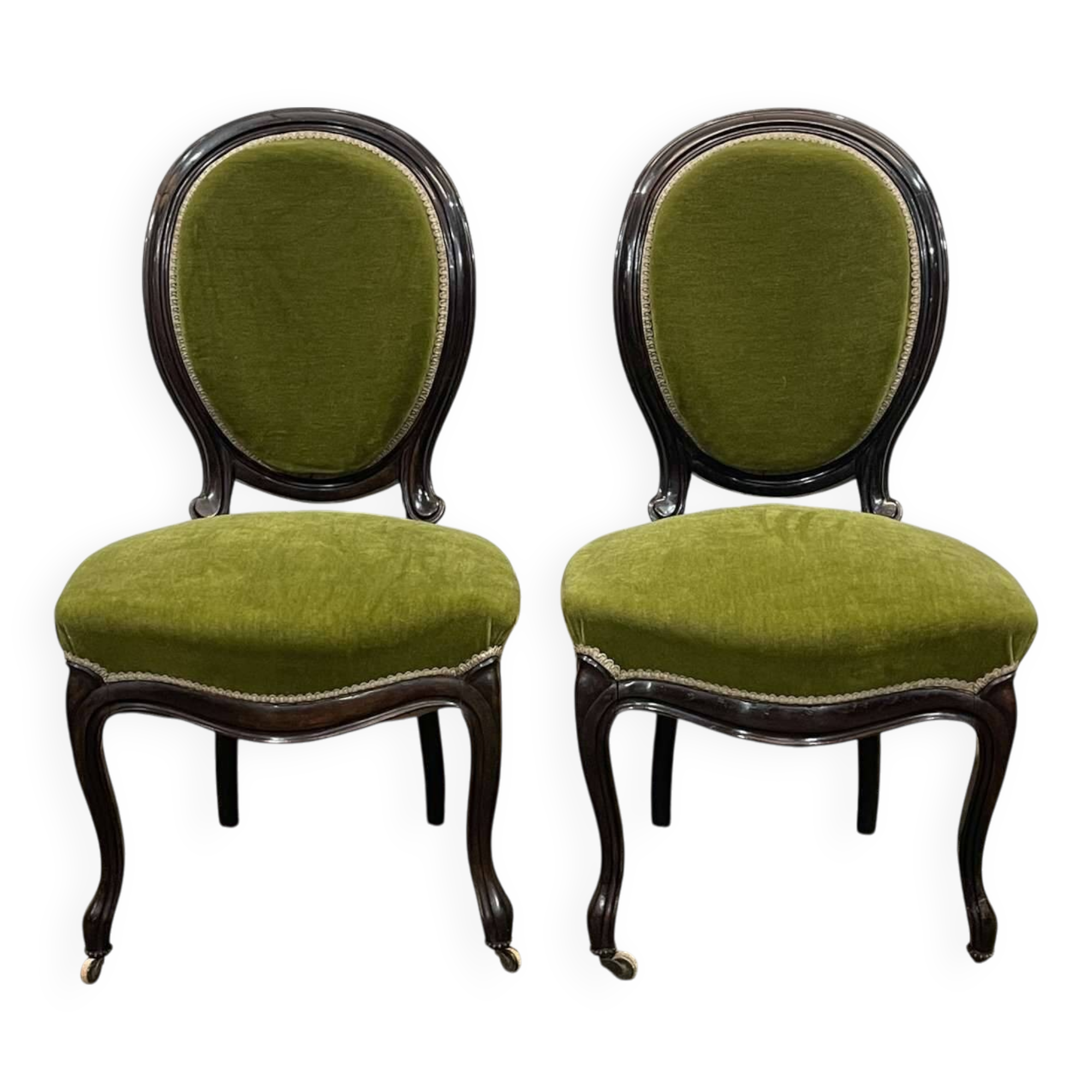 Paire de chaises d'époque Napoléon III en palissandre - 19ème