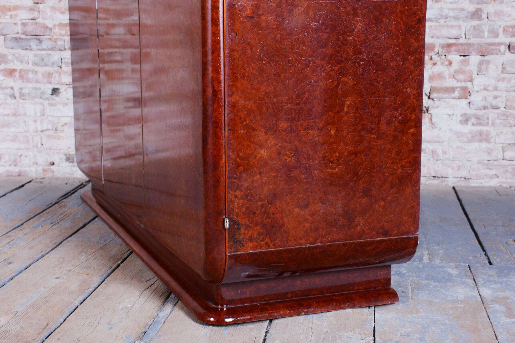 Art Deco Wardrobe in Mahogany attributed to J. Halabala for Up Zavody, Czech, 1920s