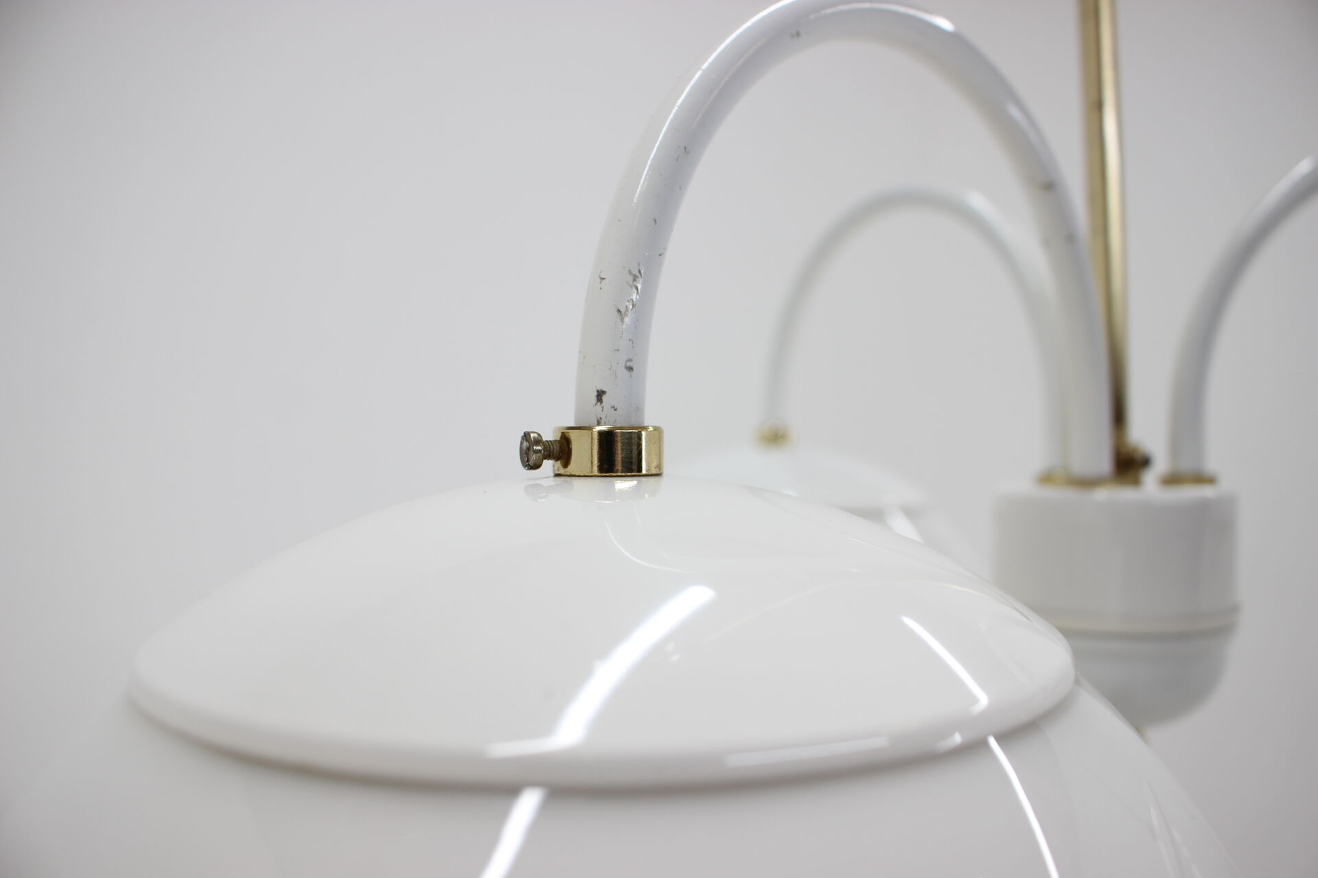 Mid-century white chandelier, Kamenický Šenov, 1970´s.