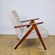 Vintage armchair B-310 VAR beige boucle dark structural wood 1970s - 2 pieces available