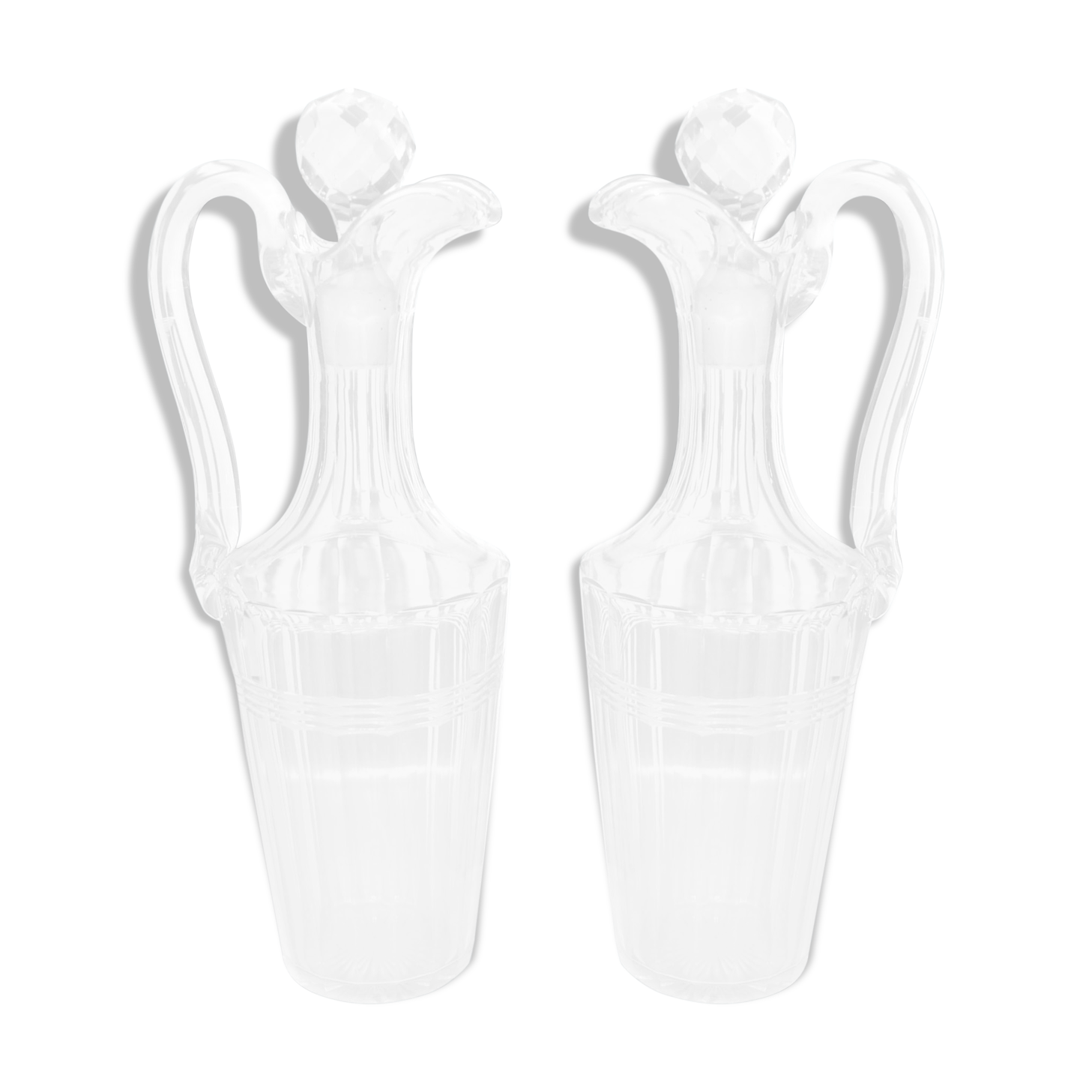 Bottles vinegar in cut crystal baccarat oil and vinegar - near model chicago 1916?