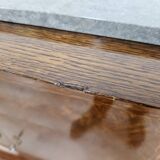 Buffet Art Déco en chêne pour salle à manger avec plateau en marbre