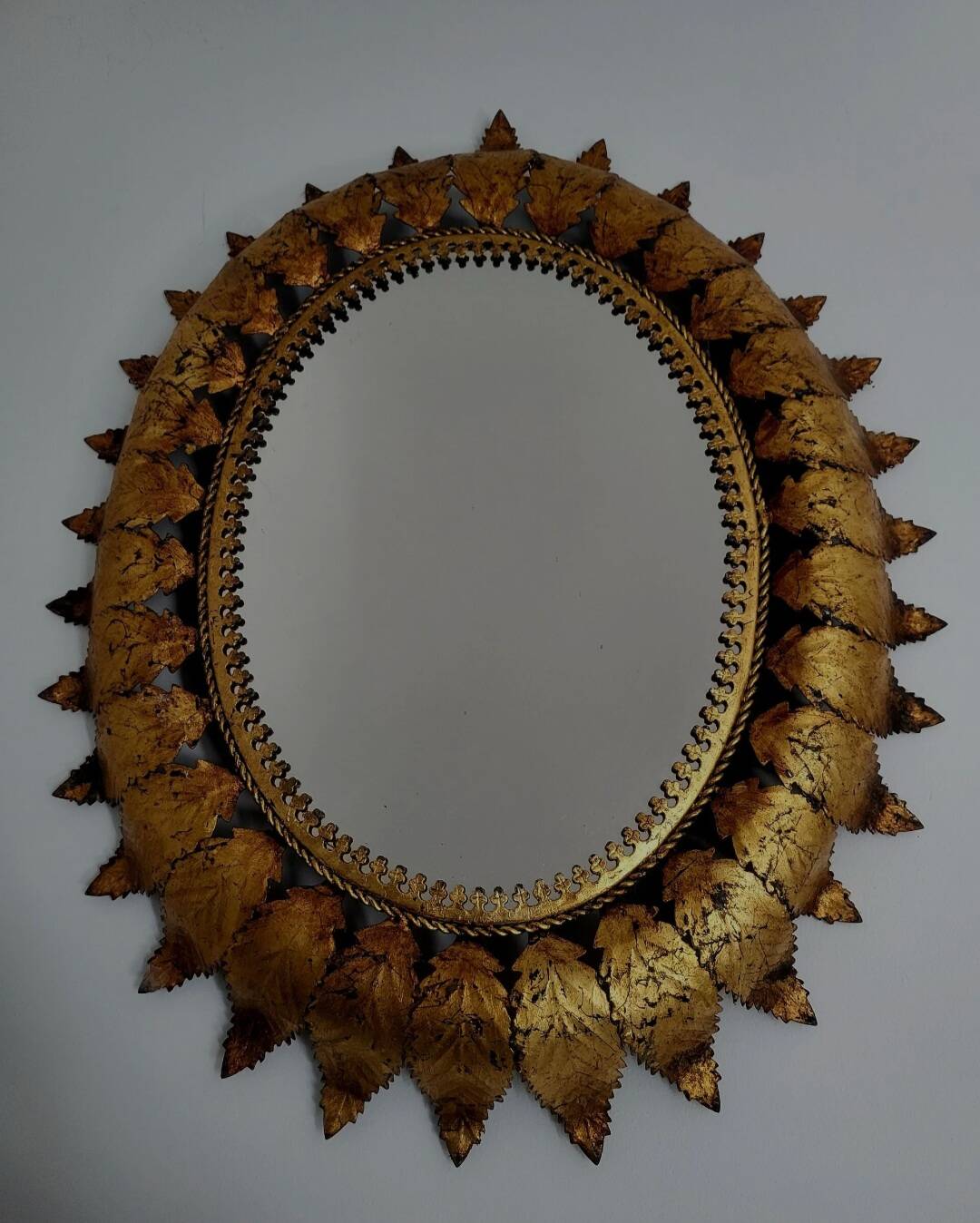 Spaanse vintage zonnespiegel modèle ovale, Spanje, jaren 60