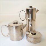 Christofle and lino Sabattini tea and coffee set in silver metal, model "mercury" stamp "coll.
