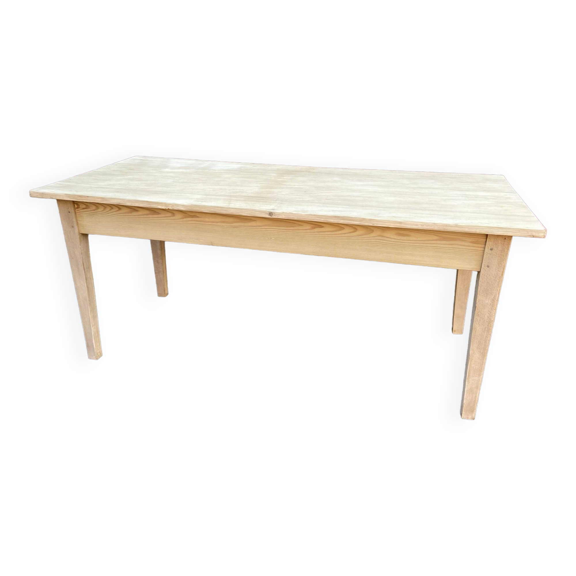 large farm table 175 cm in fir 1900 brewery raw natural wood