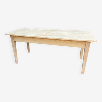 large farm table 175 cm in fir 1900 brewery raw natural wood
