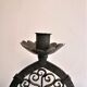 Pair of wrought iron candelabras. Mid-twentieth century.