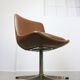 Mid-century Brown Leatherette Swivel Chair from Stol
