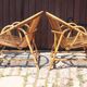 Pair of rattan armchairs Audoux-Minnet style