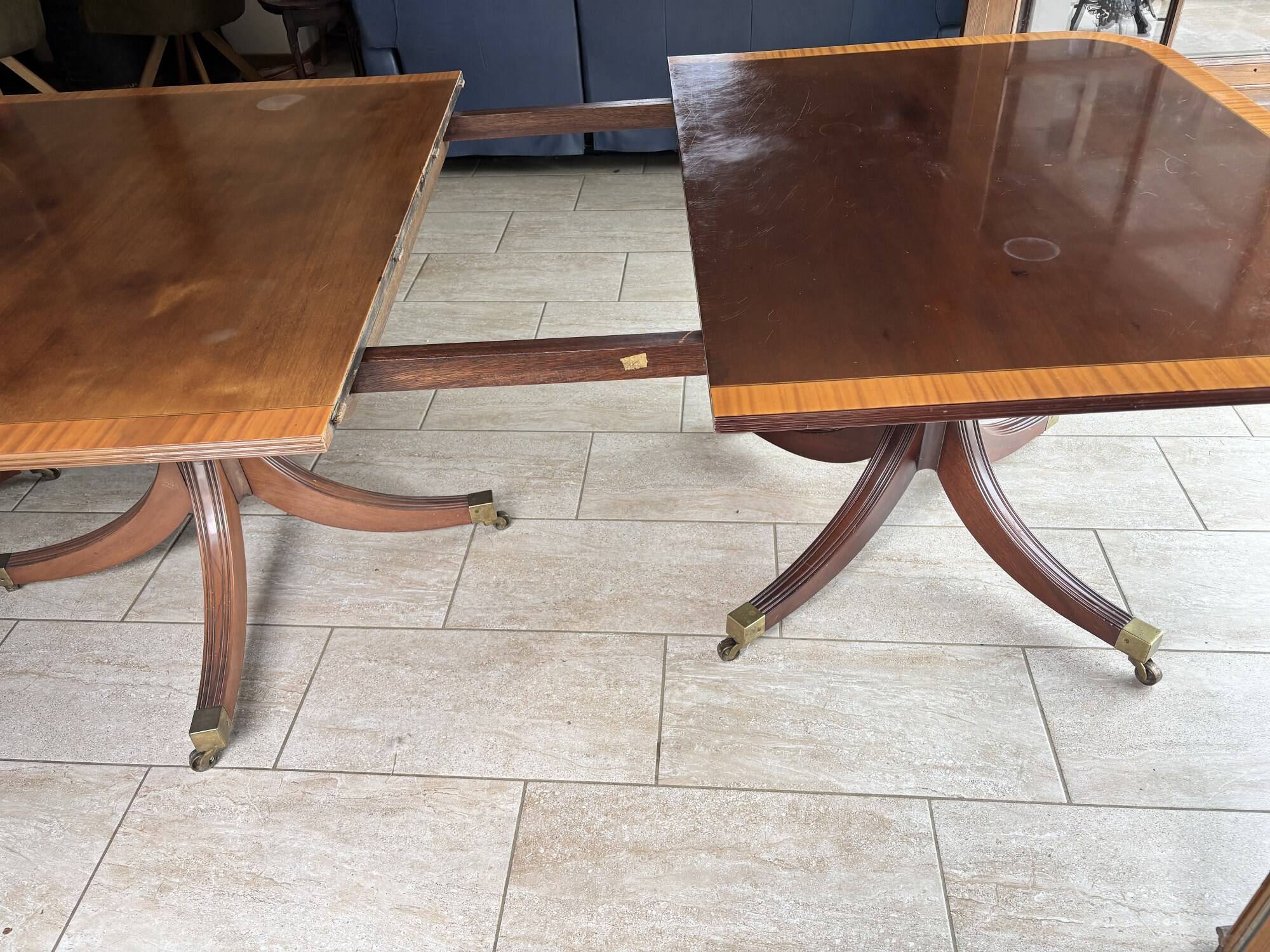 A Vintage Regency Revival very large family dining table 14 person