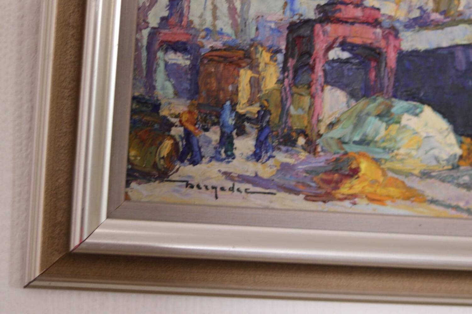 French Oil on Panel – “Port de Nice” by Elie Bernadac (1913–1999)