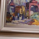 French Oil on Panel – “Port de Nice” by Elie Bernadac (1913–1999)