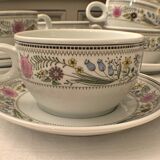 Tea set, six cups and six saucers