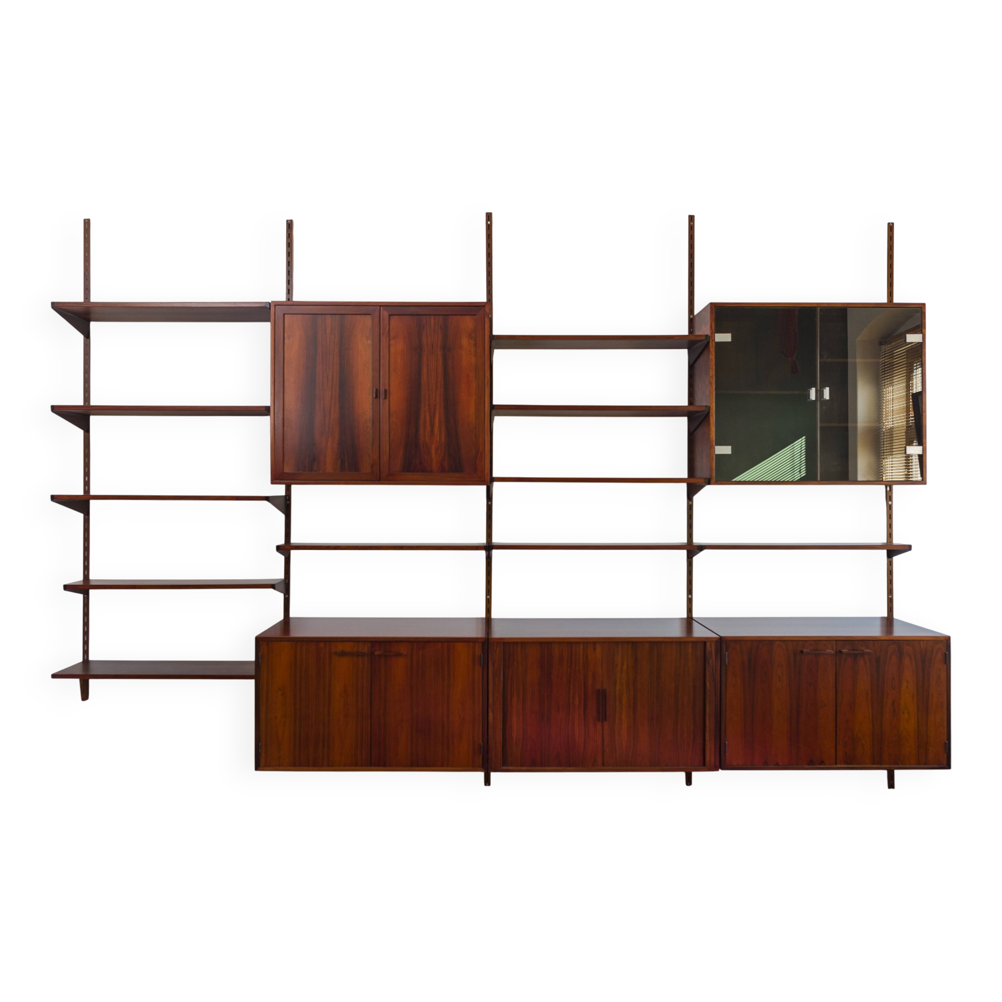 Rosewood Modular Wall Unit by Kai Kristiansen for FM Møbler, 1960s