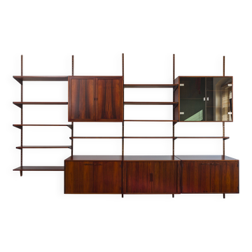 Rosewood Modular Wall Unit by Kai Kristiansen for FM Møbler, 1960s