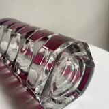 Luminarc vase with burgundy geometric patterns, France 1970
