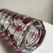 Luminarc vase with burgundy geometric patterns, France 1970