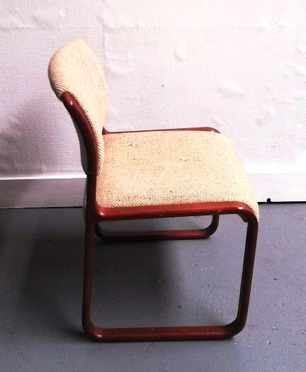 Set of 3 Strafor armchairs wool and wood