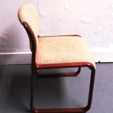 Set of 3 Strafor armchairs wool and wood