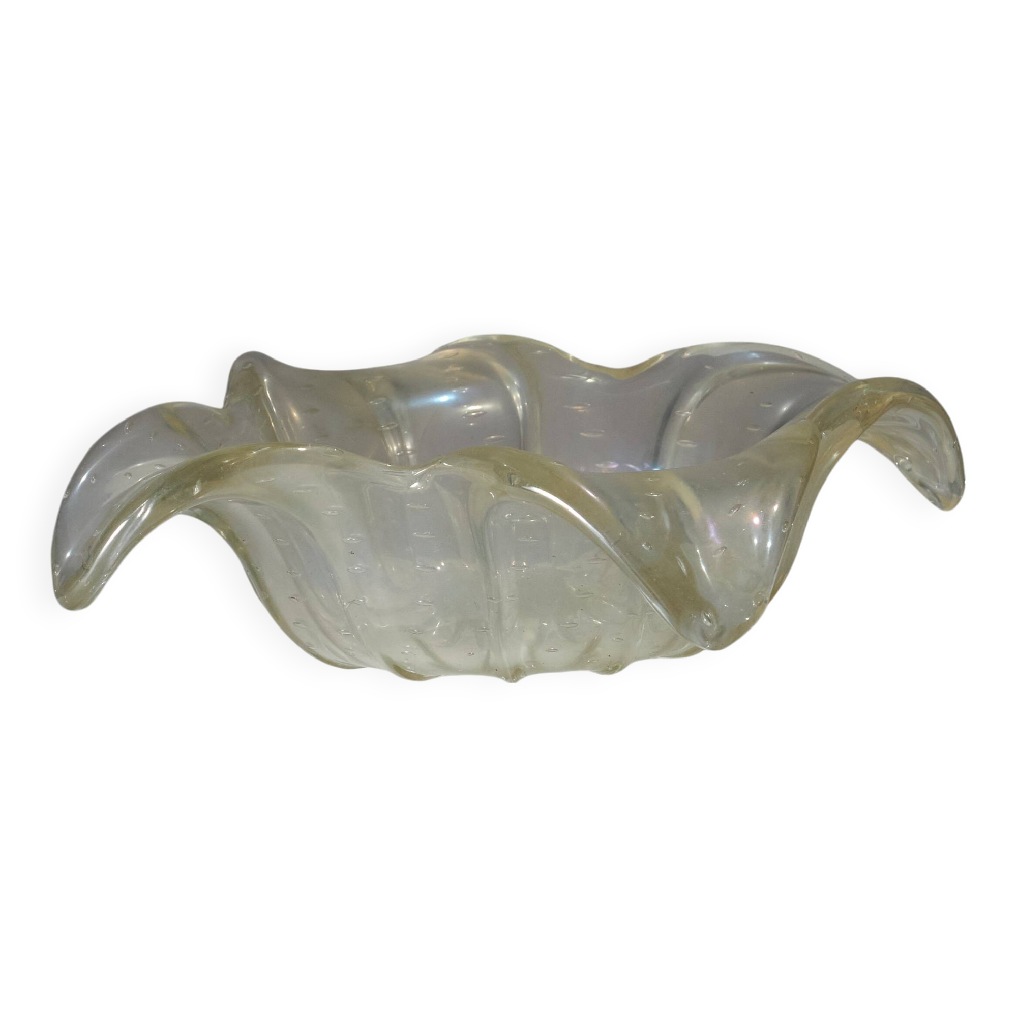 Gold-sequined Murano glass bowl, 1940s
