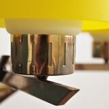 Vintage chandelier in brass and glass