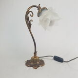 Flower gilded bronze lamp