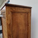1950s oak filing cabinet with sliding curtains