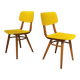 Pair of Ton Bystrice Thonet chairs in wood and yellow molded plastic