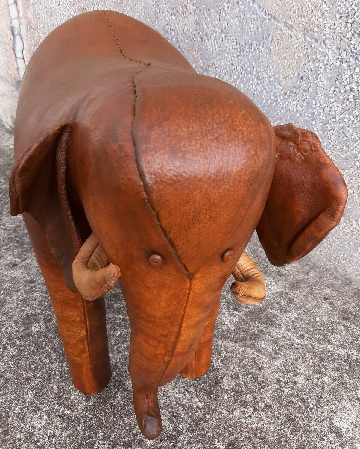 Leather footstool, Dimitri Omersa, 1950s
