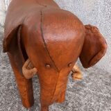 Leather footstool, Dimitri Omersa, 1950s