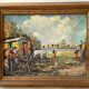 Ancienne peinture camp de gitans vintage