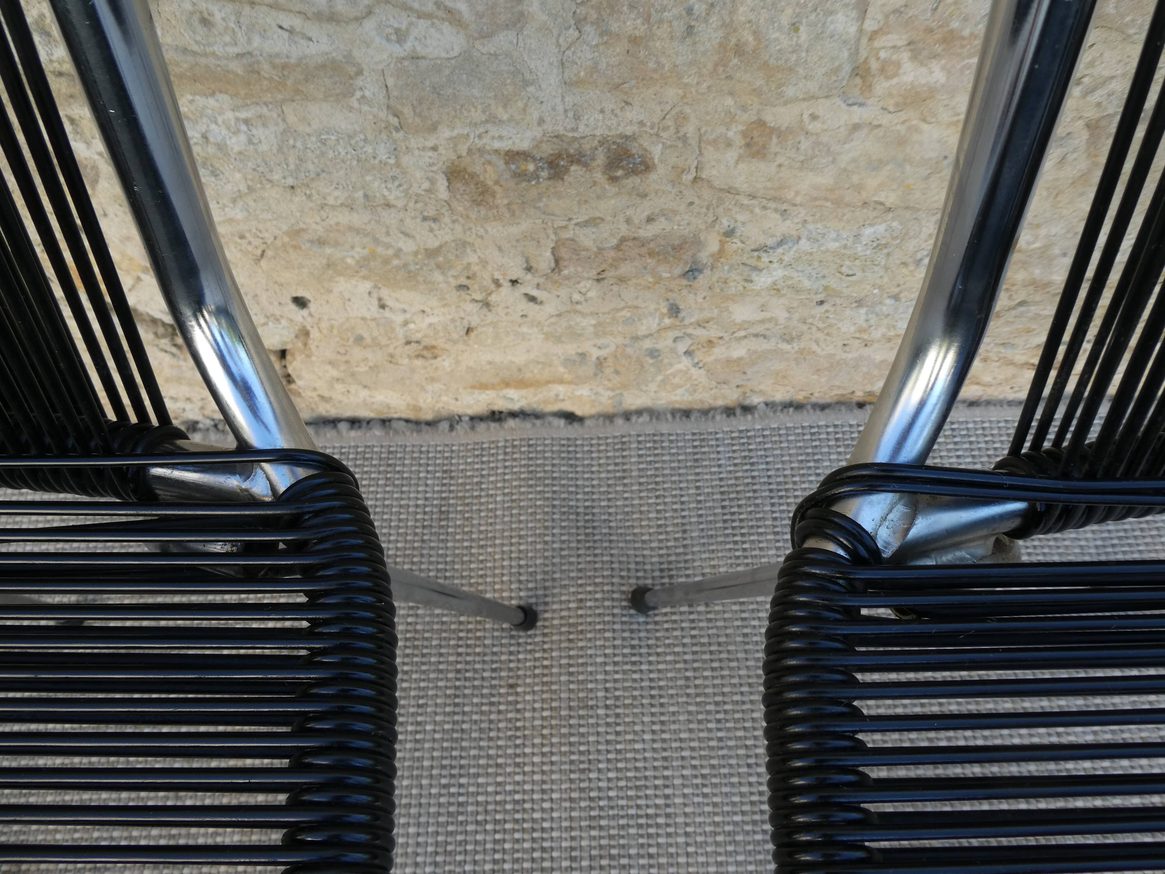 Ensemble de 4 chaises scoubidou des années 60