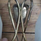 Duo of double appliques in brass and opalines