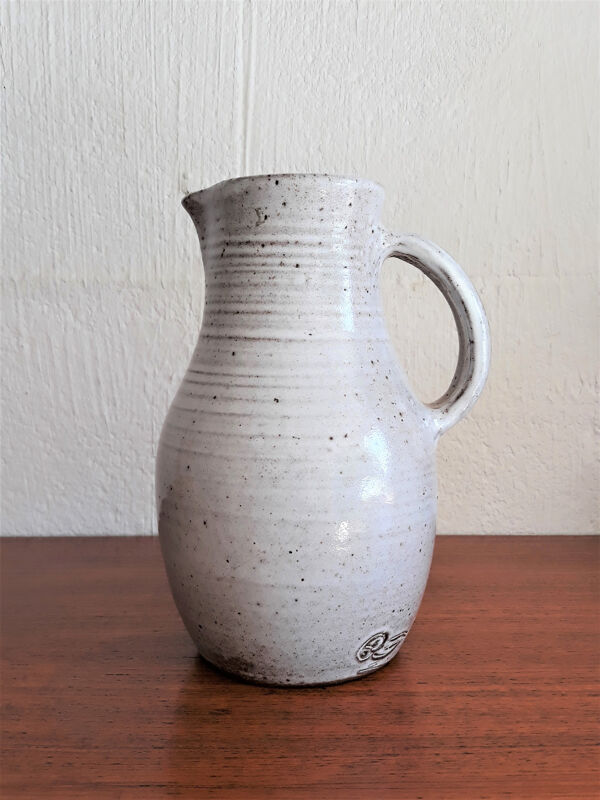 Pichet vintage céramique Jeanne et Norbert Pierlot grès vernissé 1950