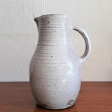 Vintage ceramic pitcher Jeanne and Norbert Pierlot glazed sandstone 1950