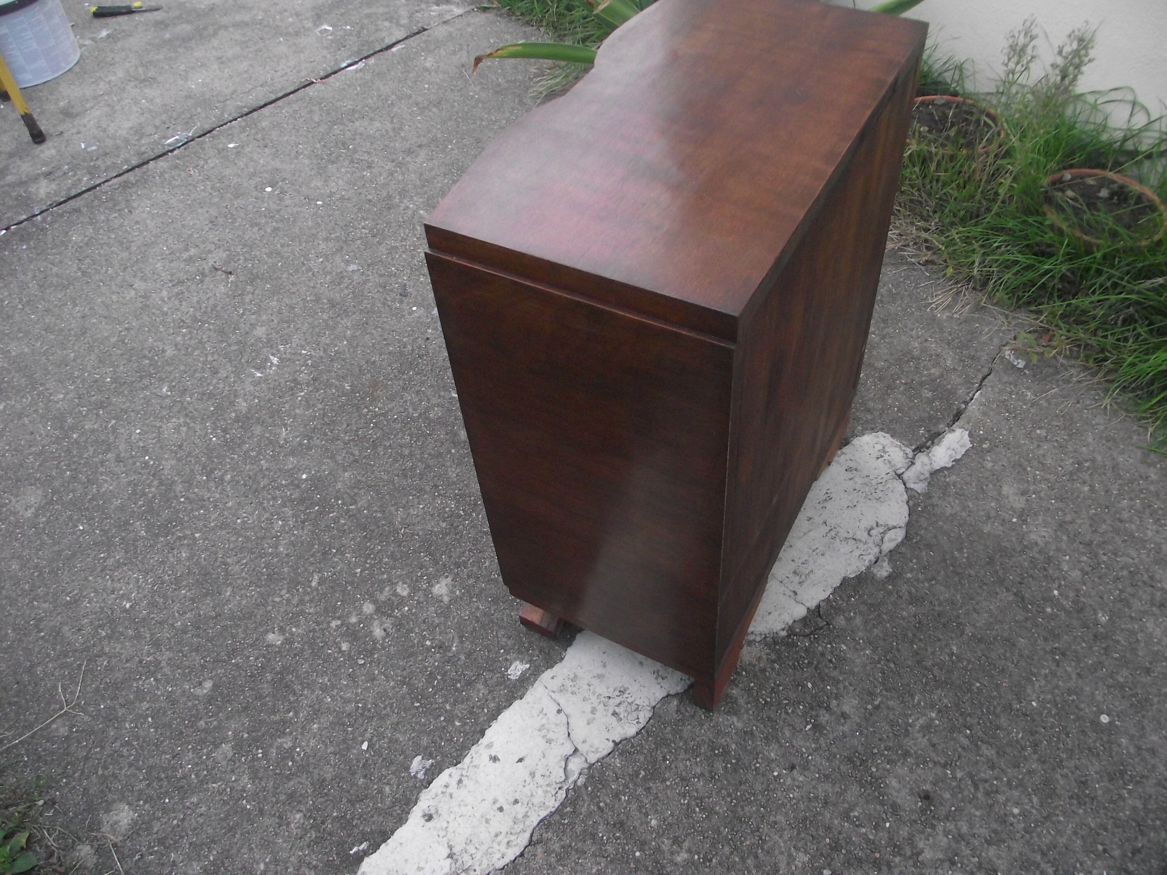 Art deco period bedside in walnut