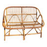 Vintage rattan bench 1960