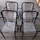 4 armchairs chairs Seducta perforated steel 50s by René Malaval