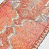 4x10 Runner Salmon Pink Vintage Runner, Turkish Wool Runner, 103x307Cm