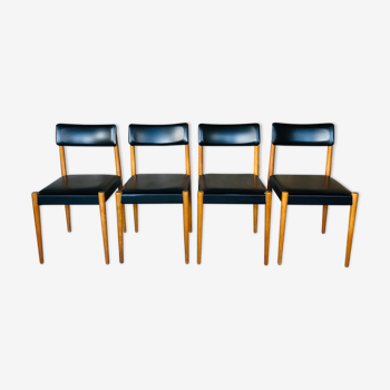 Set  de 4 chaises de salle à manger style scandinave, circa 60