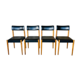 Set of 4 Scandinavian style dining chairs, circa 60