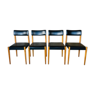 Set  de 4 chaises de salle à manger style scandinave, circa 60