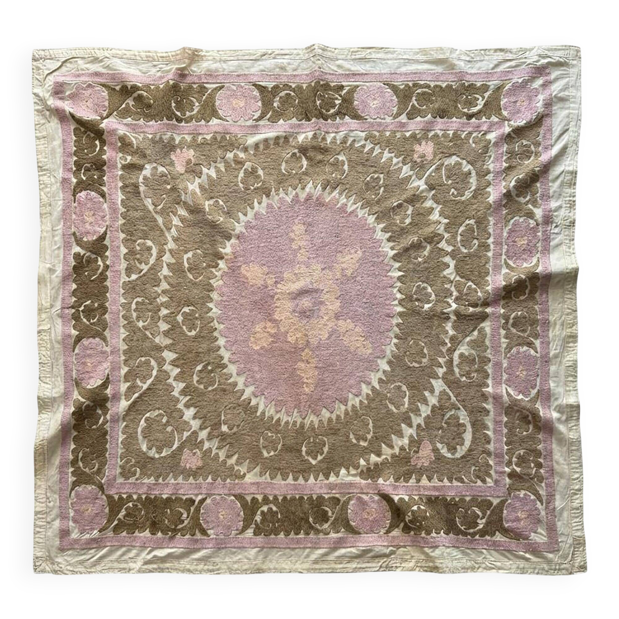Vintage hand-embroidered tablecloth 145x159 cm