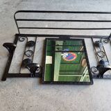 Wrought iron mirror coat rack