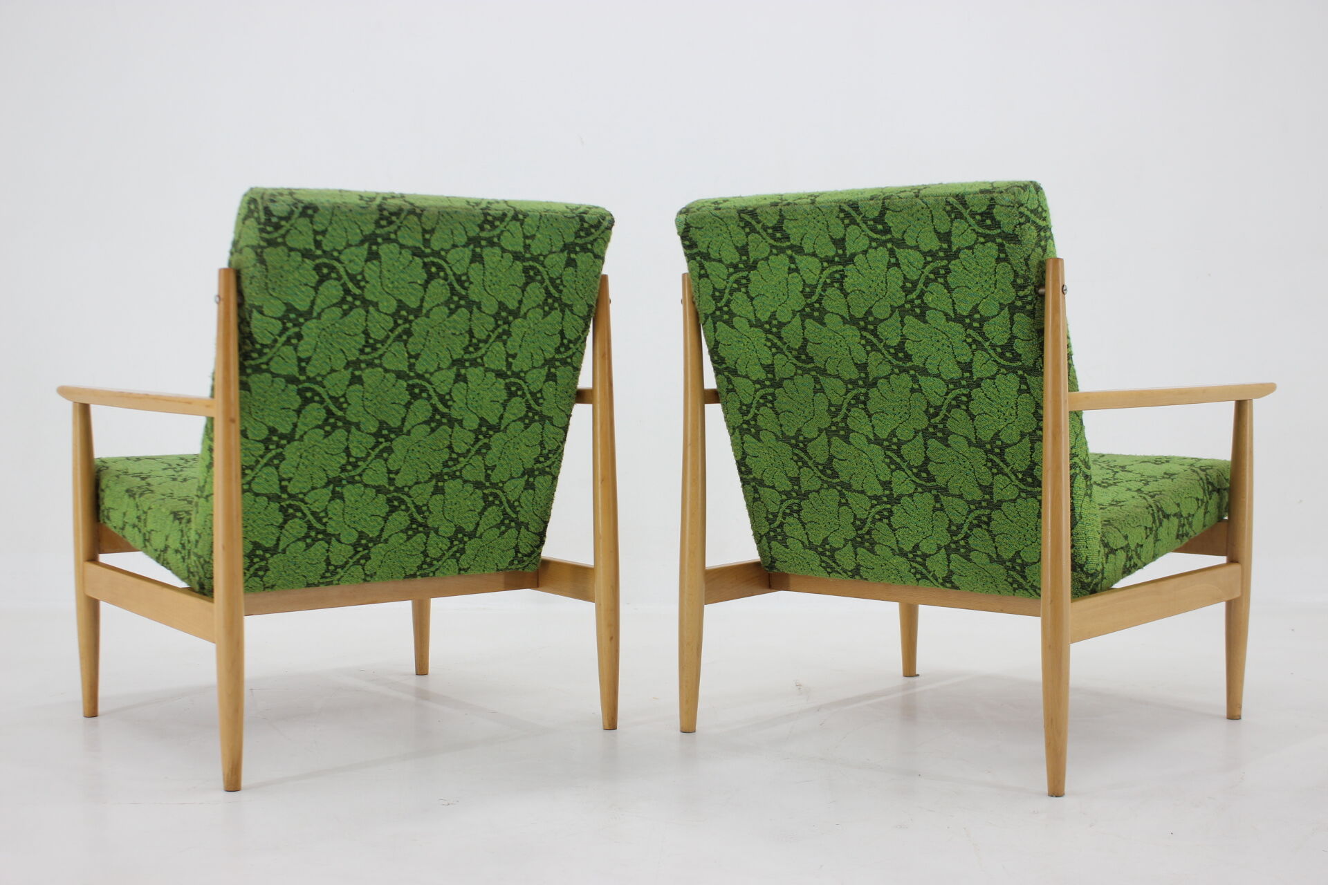 Pair of beech armchairs by ton ,czechoslovakia, 1960